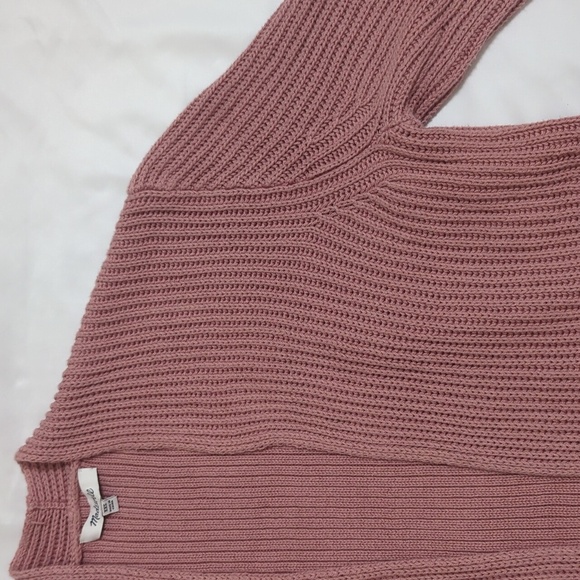 Madewell Nolan Ribbed Pocket Sweater Cardigan, Color Dried Petal Pink Size XXS - Picture 9 of 15